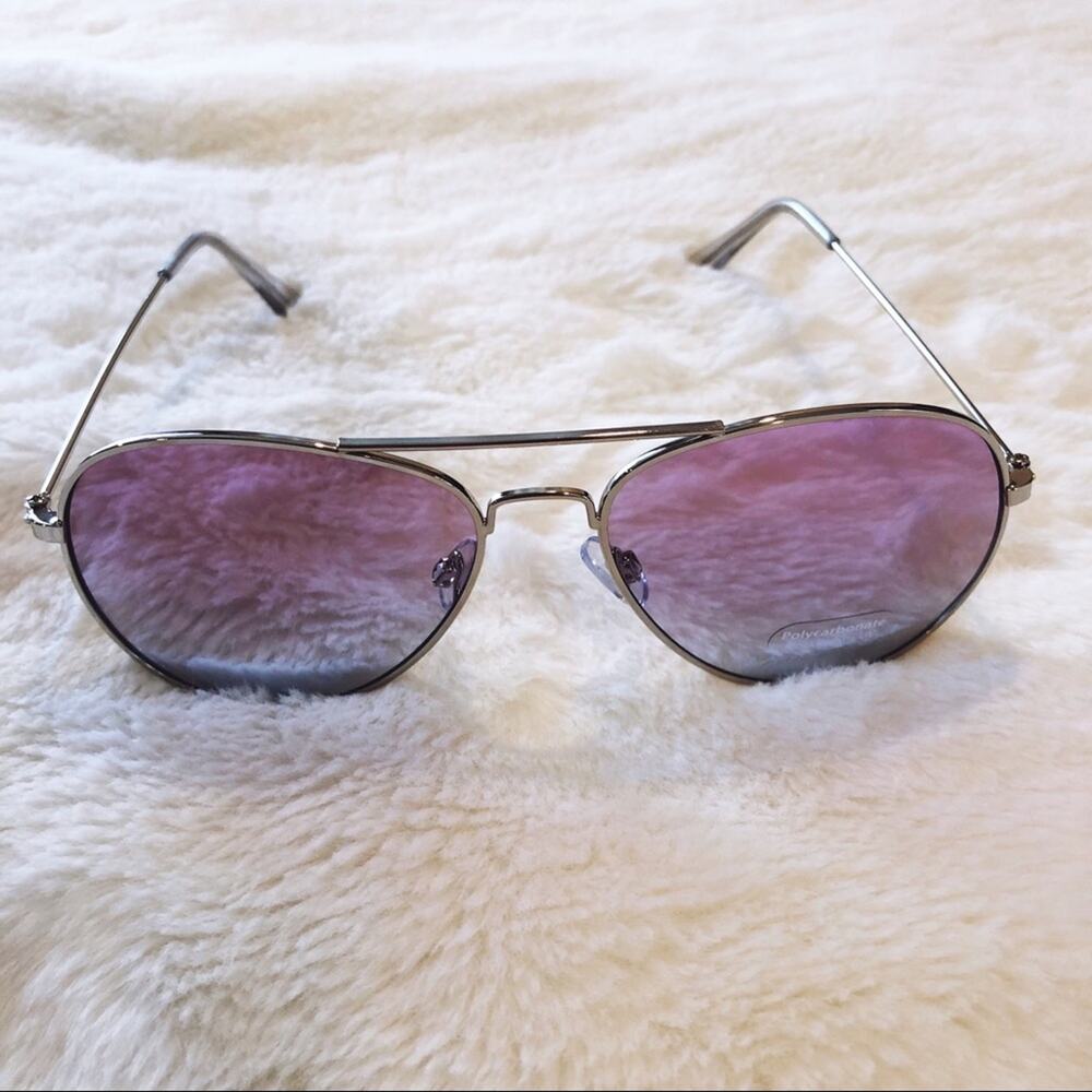Rosalia Purple Blue Full Rim Aviator Sunglasses - Picture 6 of 10